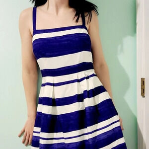 Loft Blue | White Stripes Sleeveless Dress